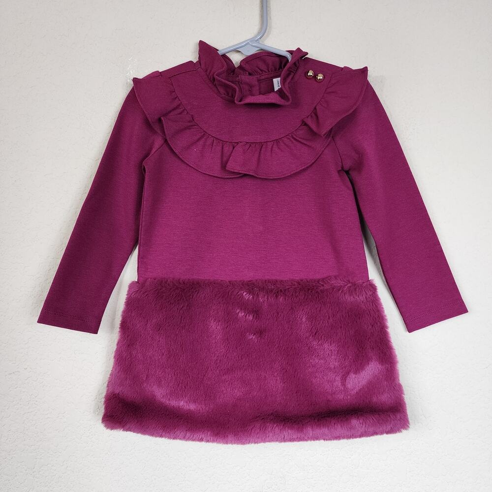 2T - Toddler Clothes - Janie & Jack Faux Fur Red Dress